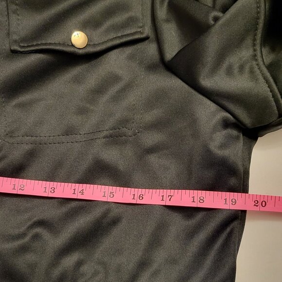 YOKI | Black Anorak Zipper Trim 100% Polyester Rain Coat XL - Picture 13 of 14